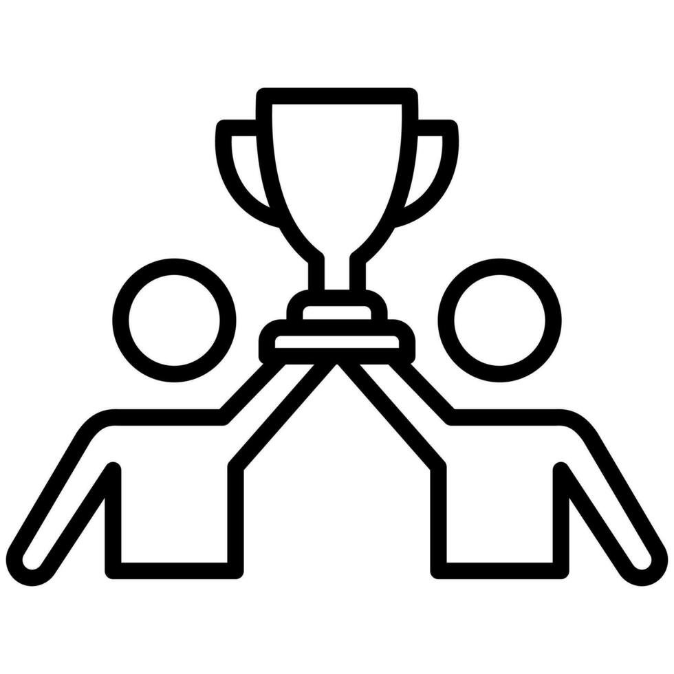 team success icon line illustration vector